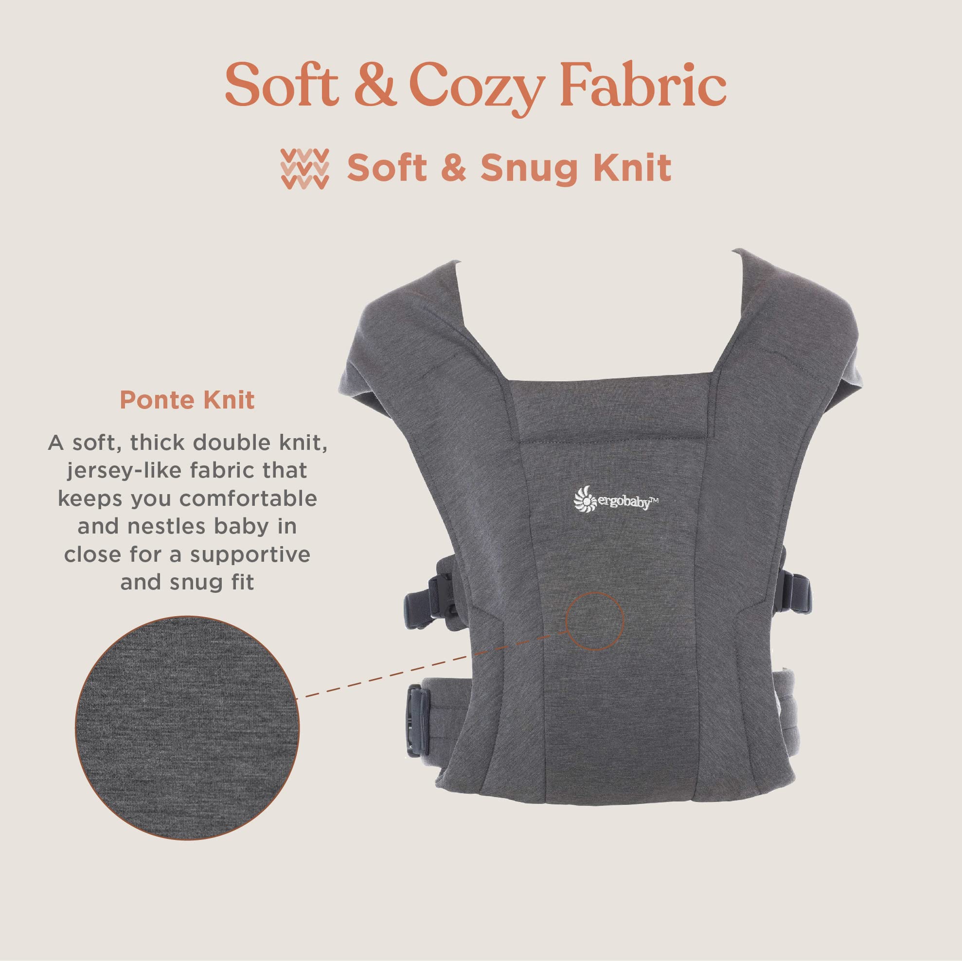 Ergobaby Embrace Cozy Newborn Baby Wrap Carrier (7-25 Pounds), Ponte Knit, Olive