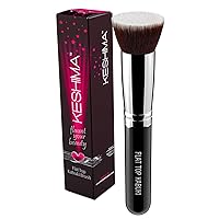 Flat Top Kabuki Foundation Brush By KESHIMA - Premium Makeup Brush for Liquid, Cream, and Powder - Buffing, Blending, Flawless Face Brush