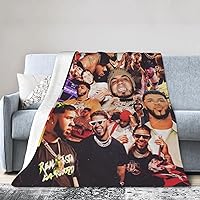 Anuel Rapper Aa Singer Collage Blanket Flannel Soft Throw Blankets Sofa Bed Blanket for Living Room Four Seasons Air Conditioner 40