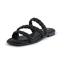 CUSHIONAIRE Women's Venice braided slide sandal +Memory Foam, Wide Widths Available