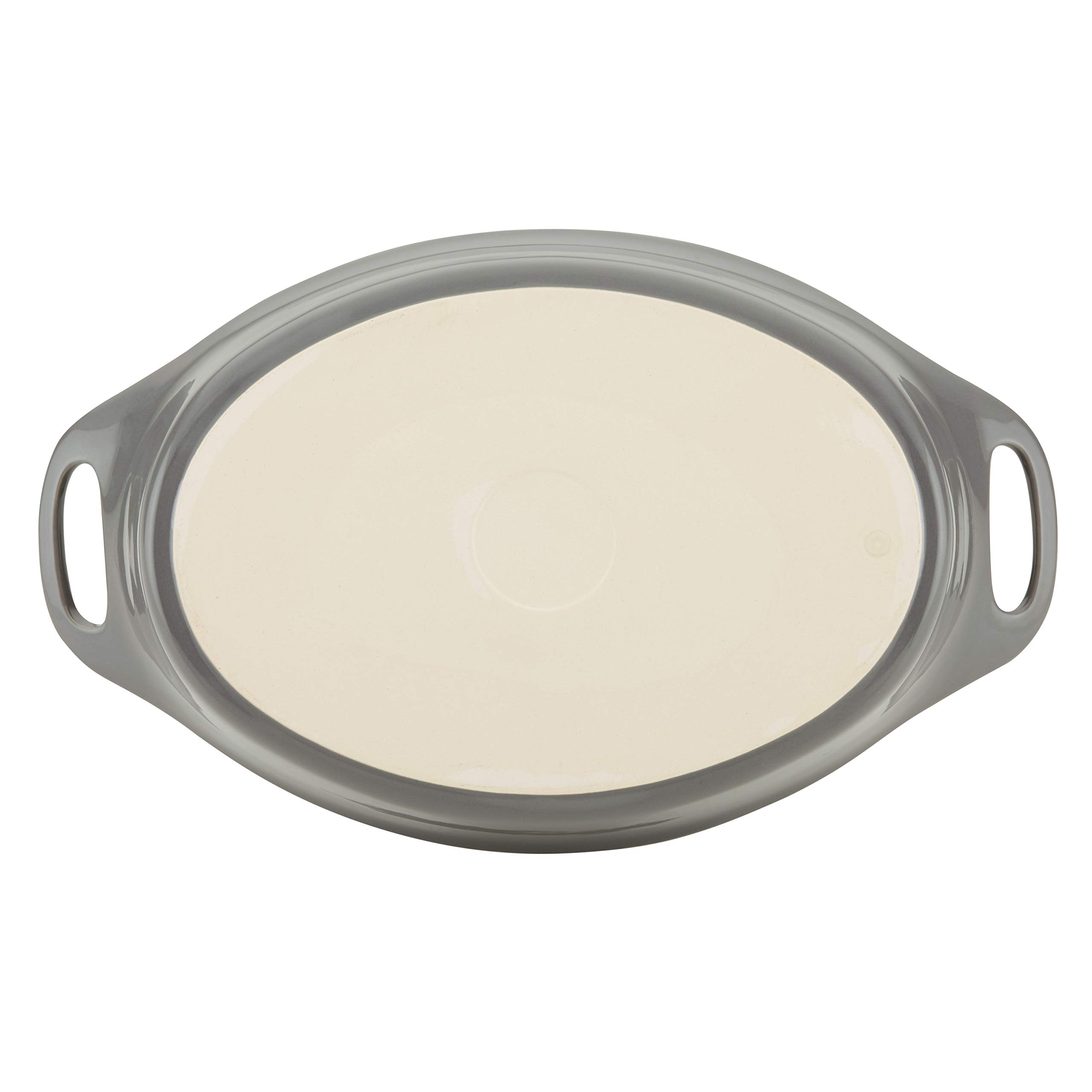 Rachael Ray Solid Glaze Ceramics Bakeware / Baking Pan, Oval - 2.5 Quart, Gray