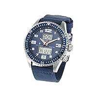 Masterline 1966 ML06266003 Men's Radio Controlled Watch World Timer Blue Stainless Steel, black, Strap.