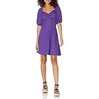 The Drop Women's Nala Twist-Front Linen Mini Dress