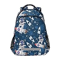MNSRUU Space Theme Backpack for 1th- 6th Grade Boy Girl,School Backpack Rocket Toddler Bookbag