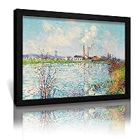 Gustave Loiseau,Factory on The Banks of The Oise,art Prints Metal Frame Canvas Poster Wall Art Decor Print Picture Living Room Bedroom Decor Wood Black-Gustave Loiseau,Factory on The Banks of The O 1