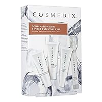 COSMEDIX Starter Kit | Four-Piece Travel Size Kit | Features Bestselling Skin Solutions | Includes Gentle Face Cleanser, Skin Treatment Serum, Exfoliator & Moisturizer, All Skin Types, Cruelty Free