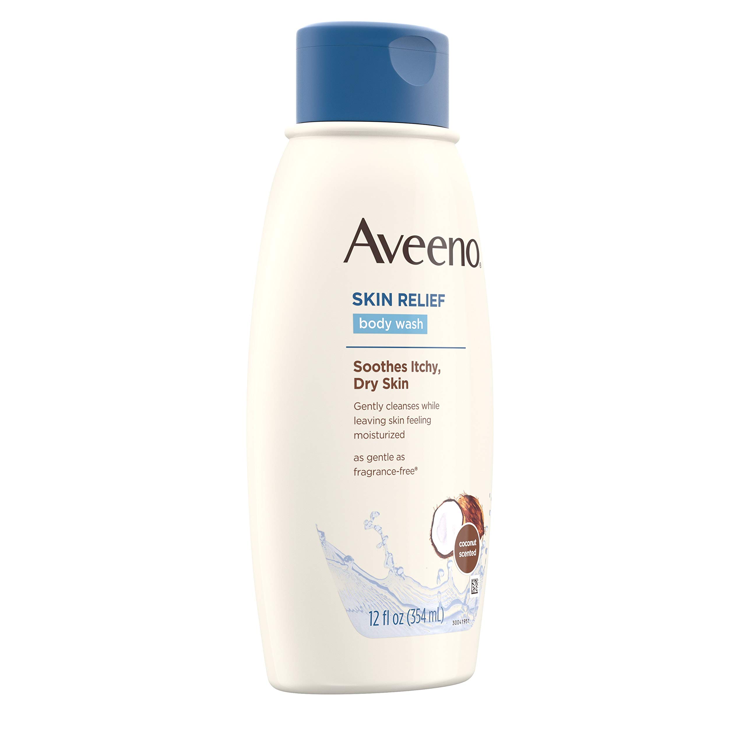 Aveeno Skin Relief Body Wash with Coconut Scent & Soothing Oat, Gentle Soap-Free Body Cleanser for Dry, Itchy & Sensitive Skin, Dye-Free & Allergy-Tested, 12 fl. oz