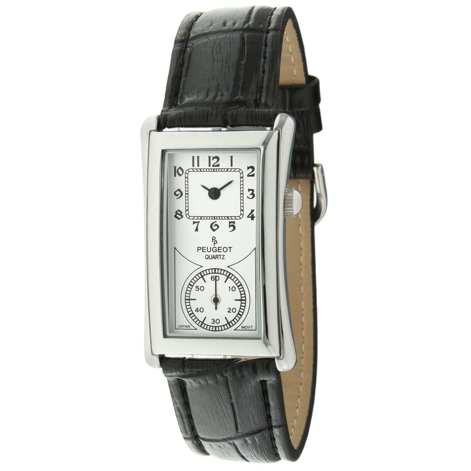 Peugeot Vintage Contoured Doctors Style Watch with Leather Band