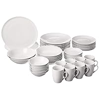10 Strawberry Street 52 Pc Coupe Dinnerware Set, Service for 8, White,SM-5200-CP-W