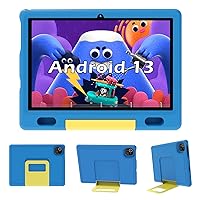 ApoloSign Kids Tablet, 10-inch Android 13 Tablet for Kids, 32GB ROM with WiFi, Bluetooth, Parental Control APP, Educational Games, 5000mAh Battery, Shockproof Case(Blue)