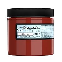 Jacquard Fabric Paint for Clothes - 8 Oz Textile Color - Mars Red - Leaves Fabric Soft - Permanent and Colorfast - Professional Quality Paints Made in USA - Holds up Exceptionally Well to Washing