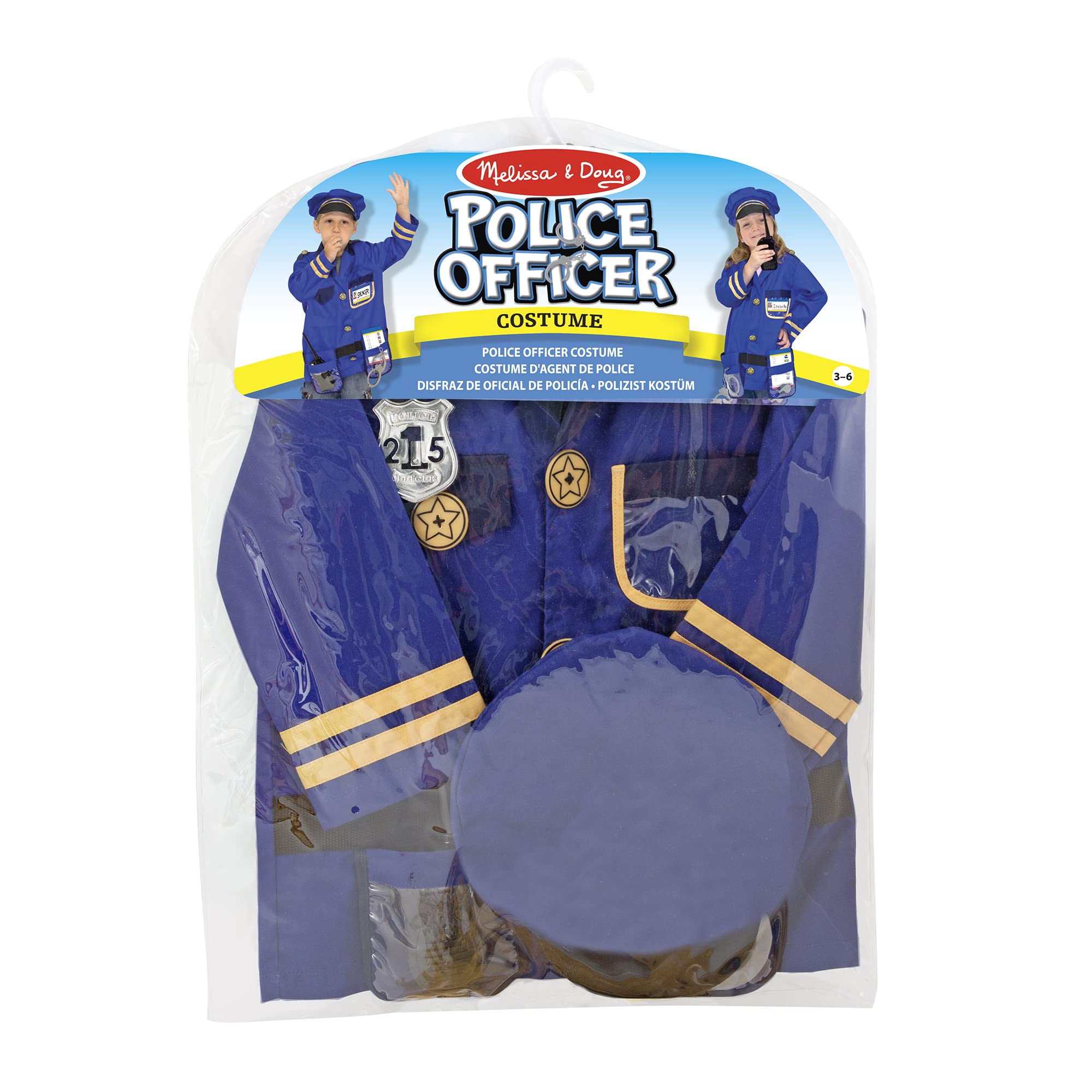 Melissa & Doug Police Officer Role Play Costume Dress-Up Set (8 pcs)