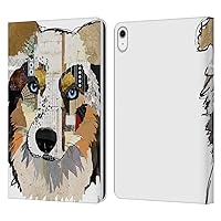 Head Case Designs Officially Licensed Michel Keck Australian Shepherd Dogs 3 Leather Book Wallet Case Cover Compatible with Apple iPad 10.9 (2022)