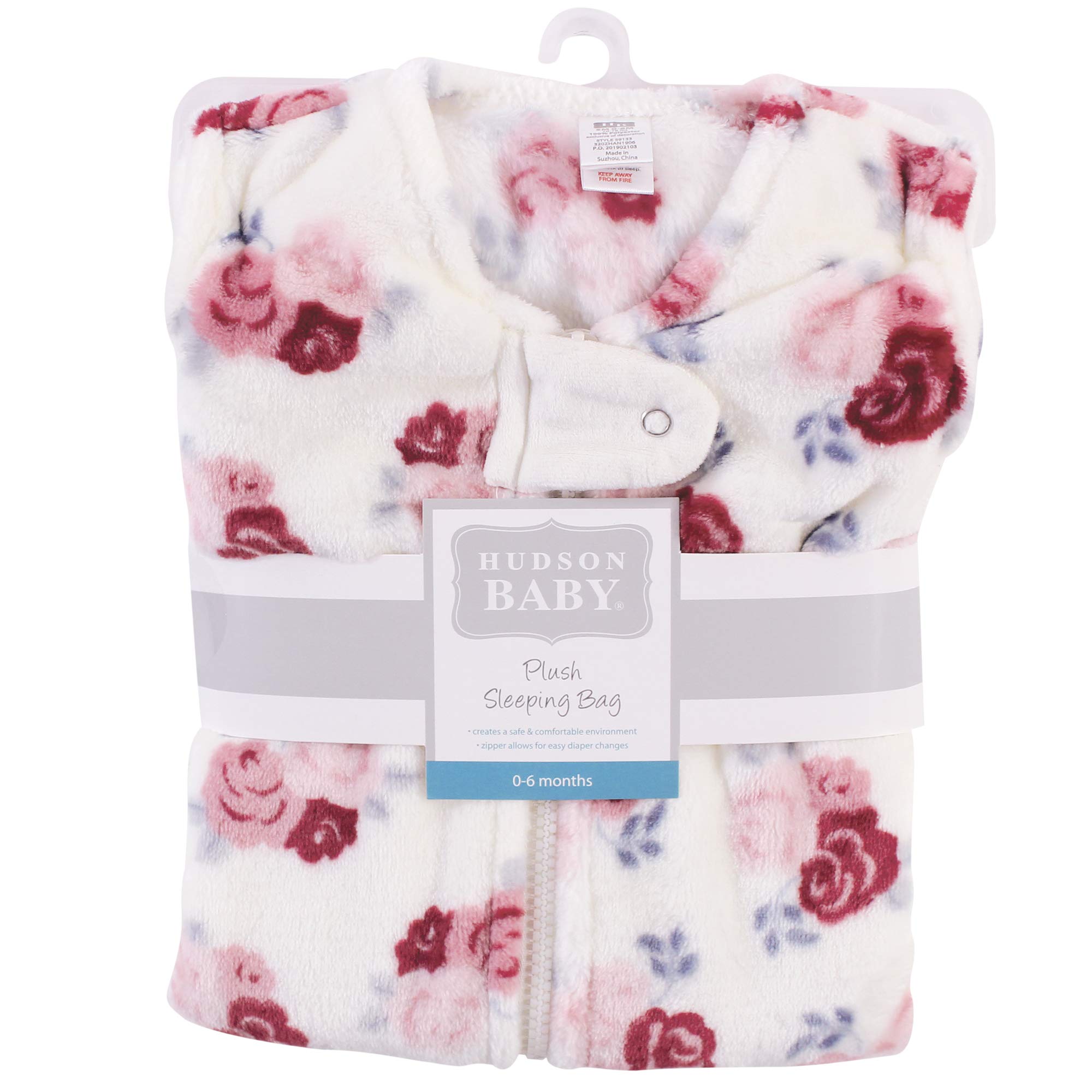 Hudson Baby Unisex Baby Plush Sleeping Bag, Sack, Blanket, Floral, 18-24 Months