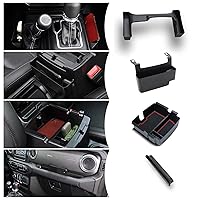 Upgraded 4PCS Center Console Organizer for 2018-2023 Jeep Wrangler JL JLU Accessories for Jeep Gladiator JT Accessories Gear Shift Side Tray Organizer,Hanging Armrest Storage Box,Co-Pilot Organizer