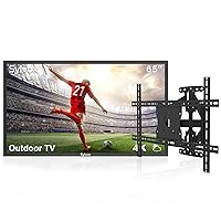 SYLVOX 65-inch Outdoor TV with Adjustable TV Wall Mount, Weatherproof TV for Partial Sun Area(Deck Series)
