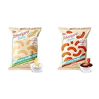 Schoolyard Snacks - Keto Chips, Low Carb, Low Sugar - Healthy Protein Snacks, Gluten Free - 15g Protein, Low Calories - High Protein Puff Snacks - BBQ & Sour Cream & Onion Flavor Bundle - 24 Bags