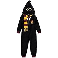 Harry Potter Kids Onesie | Boys & Girls All in One Pyjama Loungewear | Hogwarts Gryffindor Wizard Soft Fleece with Zip PJs