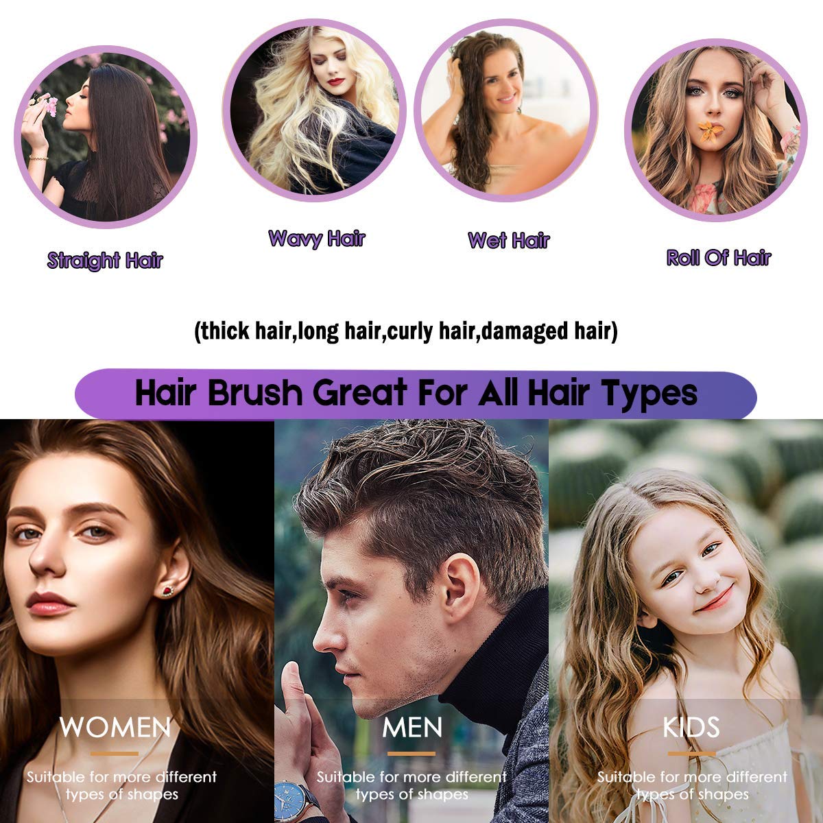 Bsisme Hair Brush-Boar Bristle Hairbrush with Detangling Pins Wooden Paddle Detangler Hairbrush for Women Men Reduce Frizz Dry Restore Natural Shine