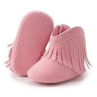 Miamooi Infant Baby Boys Girls Booties Newborn Cozy Fleece Warm Winter Boots Toddler Non-Slip Lace Up First Walking Shoes
