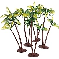 5.7Inch Height LOT 5 Coconut Palm Palms Twin Coconut Tree Trees Aquarium Terrariums Miniature Garden Fairy Gardens Doll House Cake Topper Resin Decoration