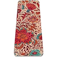 Mandala Flower Premium Thick Yoga Mat Eco Friendly Rubber Health&Fitness Non Slip Mat for All Types of Exercise Yoga and Pilates (72