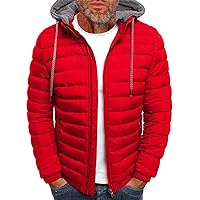 Puffer Jacket Men Heated Zip Up Big And Tall Winter Coat Warm Slim Fit Thick Coat Casual Jacket Outerwear