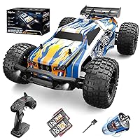 Holyton 1:10 Large High Speed Remote Control Car with LED Shell Lights, 48+ KM/H, 4WD Offroad Monster Truck for Adults & Kids, Hobby RC Truck Vehicle, 2 Battery Crawler Toy Gift for Boy
