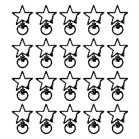 20pcs Star Shaped Spring Clasp Keychain Metal Spring Snap Alloy Clasp Keychain Rings for Crafts DIY Creative Snap Hook Lanyard for Bag Key Chains Accessories,Black