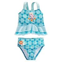 Disney Store BIg Girls' Frozen Elsa Deluxe Swimsuit , Size 7/8