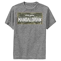 STAR WARS Mandalorian Mando Camo Logo Boys Short Sleeve Tee Shirt