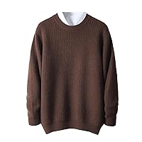 Autumn and Winter 100% Sweater Men's Round Neck Sweater Solid Color Knitted Long-Sleeved Pullover Casual Shirt