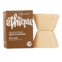 Gentle Solid Face Cleanser for Balanced to Dry Skin - Bliss Bar - Plastic-Free, Vegan, Cruelty-Free, Eco-Friendly, 3.88 oz (Pack of 1)
