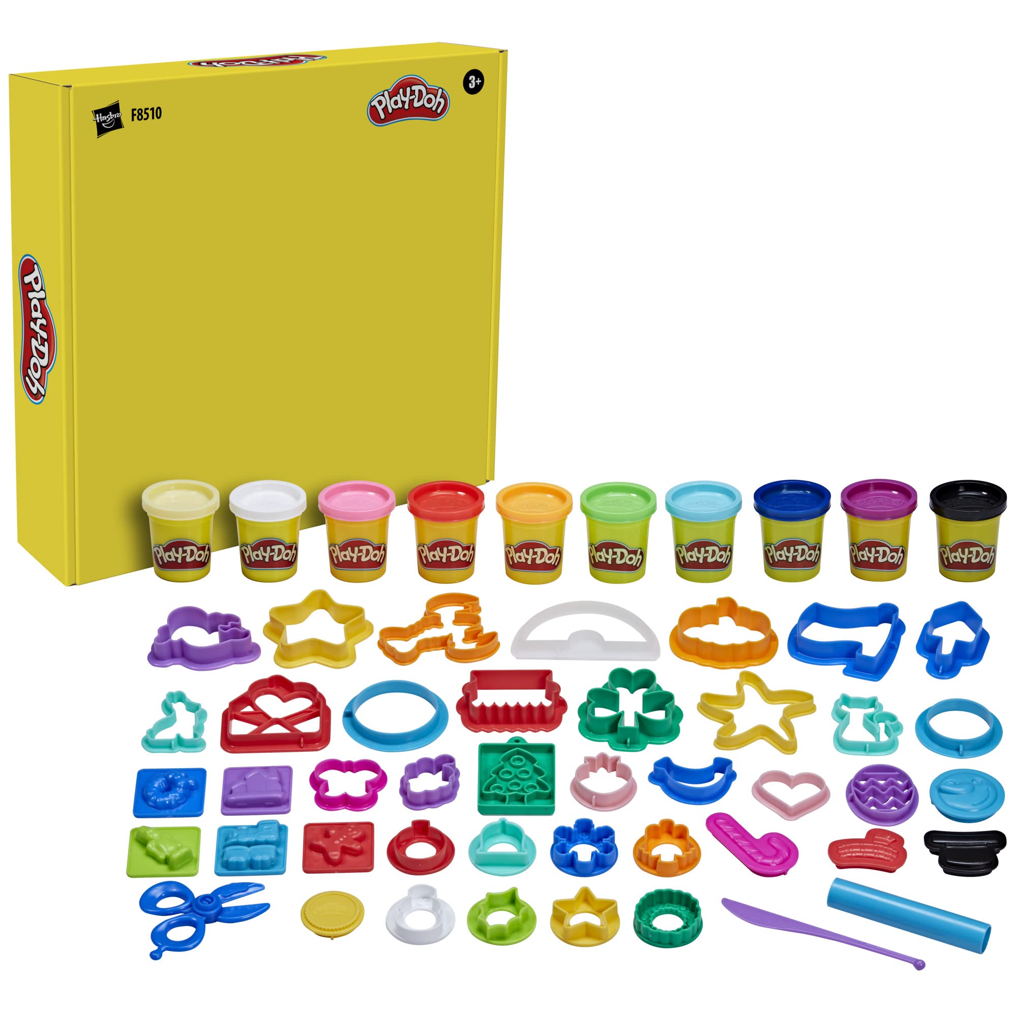 Play-Doh Set of Tools, 43 Accessories & 10 Modeling Compound Colors, Perfect for Halloween Treat Bags, Kids Arts and Crafts Toys, 3+ (Amazon Exclusive)