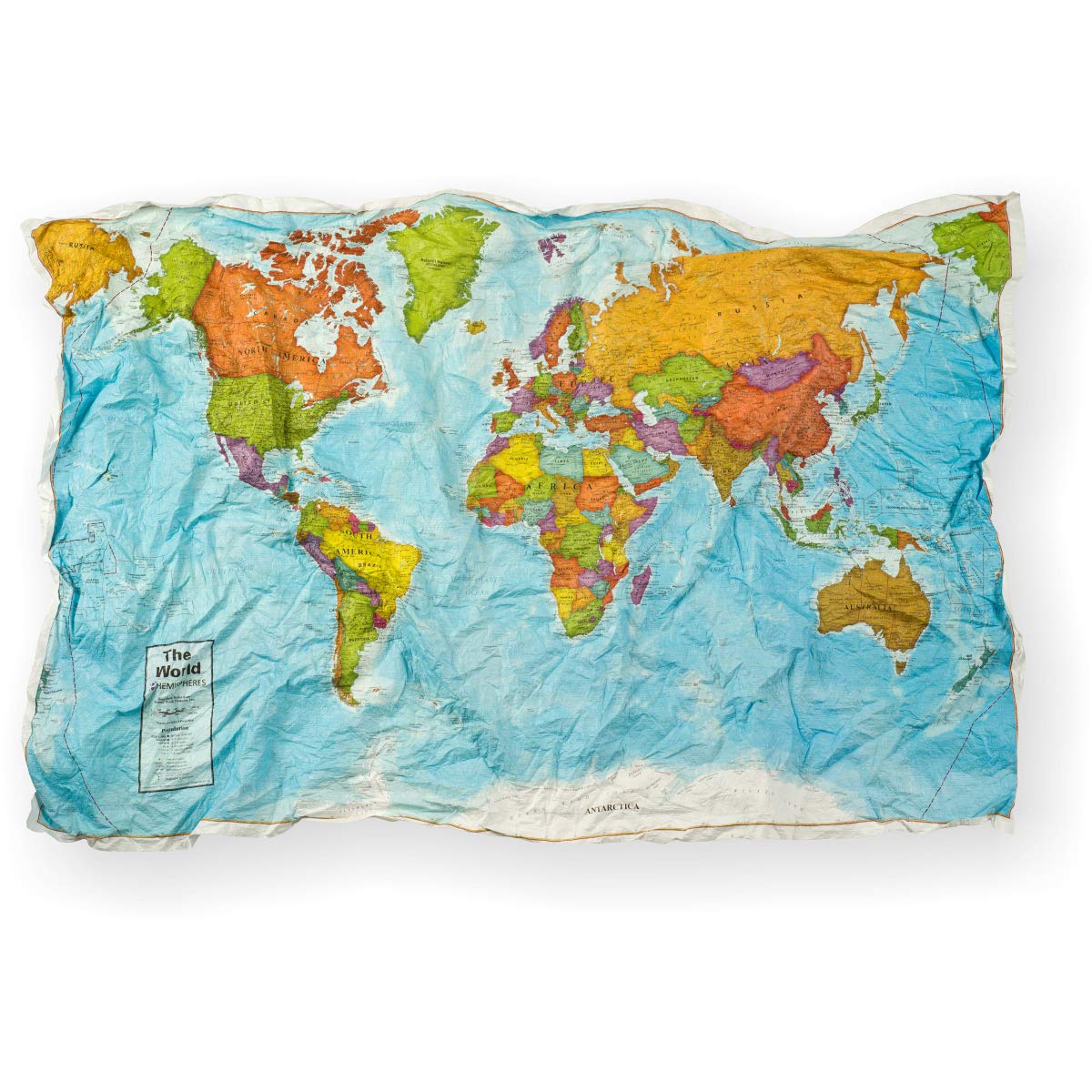 Waypoint Geographic World ScrunchMap - Up-to-Date & Easy to Store Scrunch Design with Storage Bag (24
