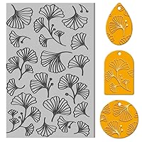CHGCRAFT Ginkgo Biloba Clay Texture Mat Leaf Pattern Clay Modeling Pattern Pad Texture Sheets for Polymer Clay Making Earrings Jewelry, 4x2.6inch