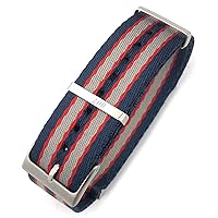 20mm 21mm Nylon NATO WatchBand Special for Omega Watch Seamaster 007 Commander James Bond Soft Canvas Fabric Strap (Color : 007 Blue red, Size : 21mm)