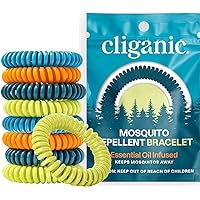 Cliganic 25 Pack Mosquito Repellent Bracelets, DEET-Free Bands, Individually Wrapped (Packaging May Vary)