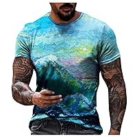 Men's Short Sleeve Shirt Muscle Fitness 3D Printed Personalized Fashion Sweatshirt Fashionable T-Shirt Tee