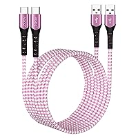 2Pack 6ft USB C Cable Braided Fast Charger Cord Compatible with iPhone 15 Pro Max, iPhone 15 Pro, iPhone 15 Plus, iPhone 15, iPad Pro 12.9
