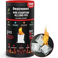 Quick Instant Fire Starter 100Pcs - Waterproof All-Purpose Indoor & Outdoor Firestarter, for Charcoal Starter, Campfire, Fireplace, BBQ, Survival and Wood Stove - Odorless and Non-Toxic