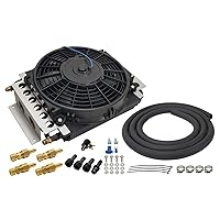 Derale 13900 16-Pass Electra-Cool Remote Transmission Cooler Kit, 6AN Inlets