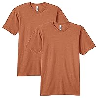 American Apparel Unisex Tri-Blend Track T-Shirt, Style GTR401, 2-Pack, Tri-Rust (2-Pack), Large