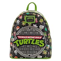 Loungefly Teenage Mutant Ninja Turtles Sewer Cap AOP Womens Double Strap Shoulder Bag Purse