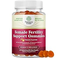 Fertility Gummies for Women Trying to Conceive - Yummy Gummy Fertility Supplement for Women with Myo-Inositol Folic Acid & Vitex Chasteberry - Vegan Non-GMO & Gluten Free - Juicy Peach (30 Servings)