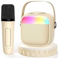Karaoke Machine for Kids, Birthday Gifts for Girls, Toys for 4, 5, 6, 7, 8, 9, 10, 12 Year Old, Mini Portable Bluetooth Speaker with Microphones, Teens Gifts Singing Machine for Home Party