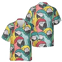 Funny Aloha Colorful Parrot Painting Hawaiian Shirt S-5XL for Men and Women