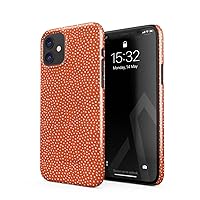 BURGA Phone Case Compatible with iPhone 12 - White Polka Dots Pattern Vintage Orange Fashion Cute for Girls Thin Design Durable Hard Shell Plastic Protective Case