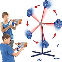 Shooting Game Toy for 5 6 7 8 9 10+ Years Olds Boys Girls, 2 Toy Guns with Moving Shooting Target, 20 Foam Darts, Ideal Gift Compatible with Toy Guns