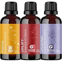Maple Holistics Essential Oils Set - Relaxing Essential Oil Blends for Diffuser with Mint and Citrus Essential Oils for Diffusers Aromatherapy and Travel with Pure Essential Oils